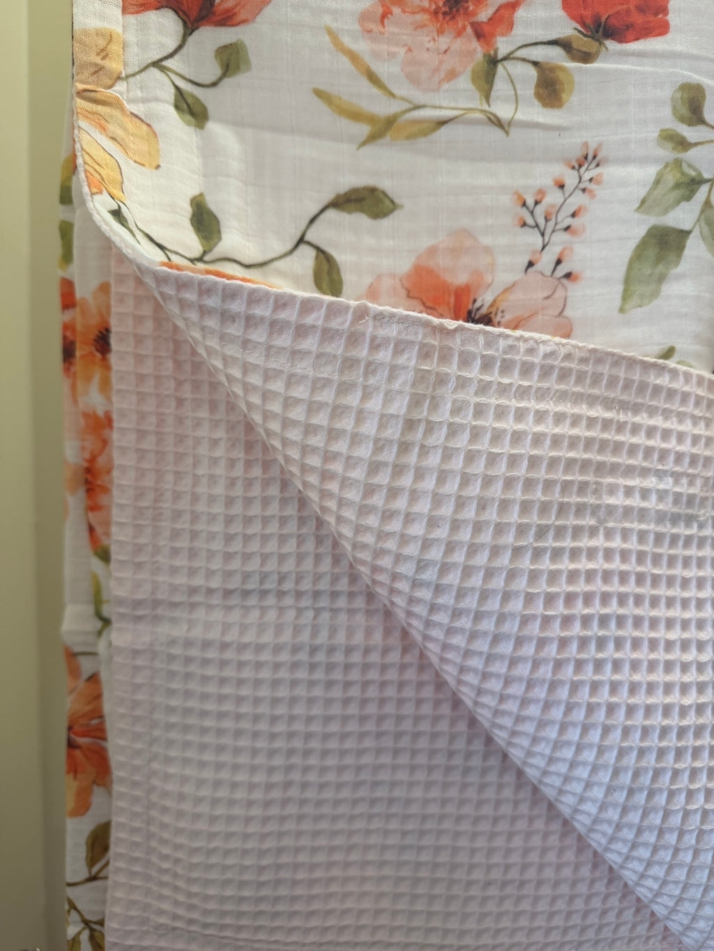 babi collective Reversible Waffle Blanket | Butterfly Garden