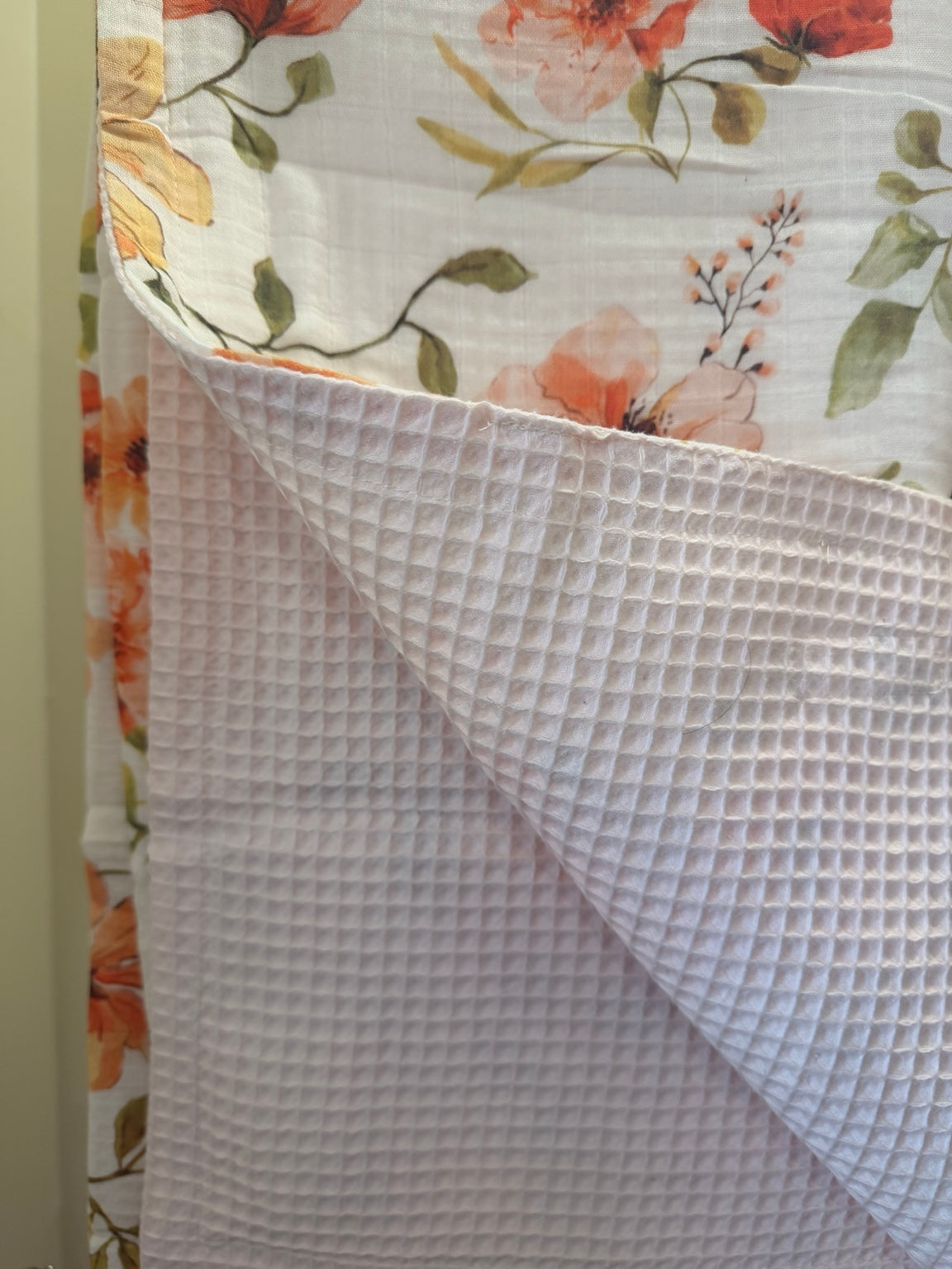 babi collective Reversible Waffle Blanket | Butterfly Garden