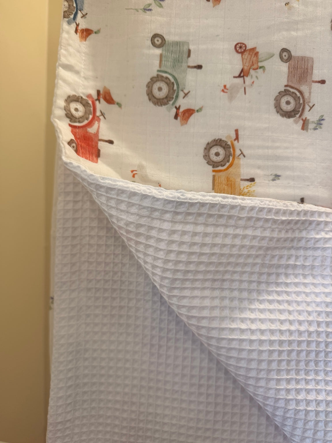babi collective Reversible Waffle Blanket | Little Farmer