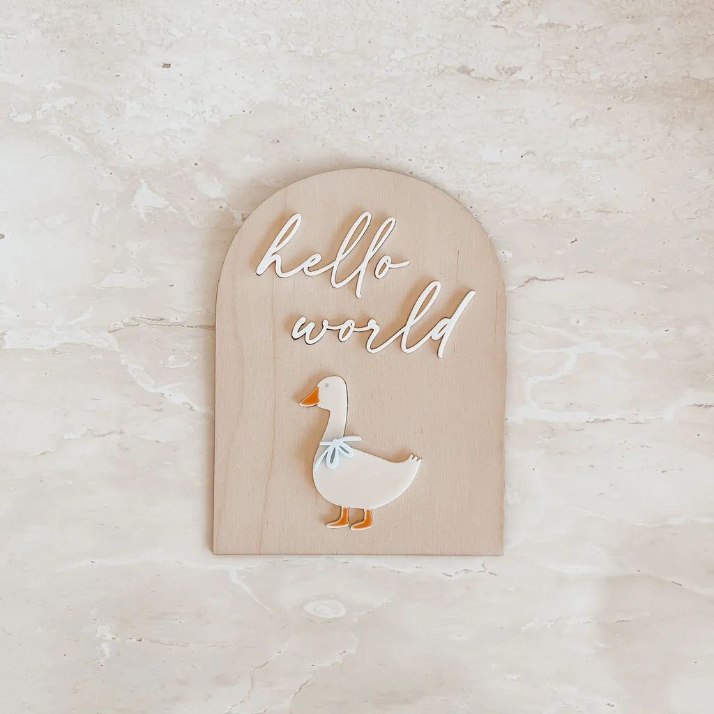 Hello World' Goose Plaque