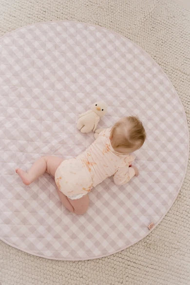 Waterproof Padded Play Mat | Blush Gingham