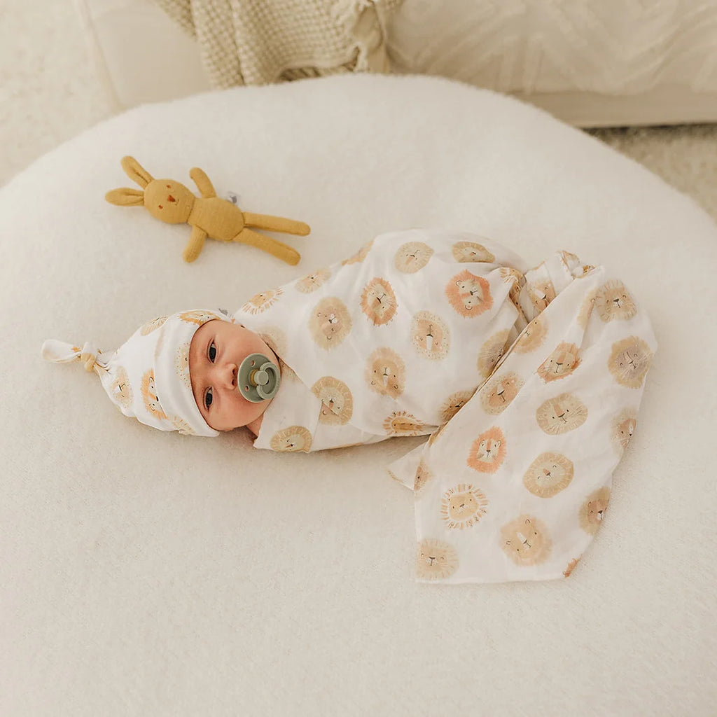 Lion Muslin Wrap & Pram Clip Set