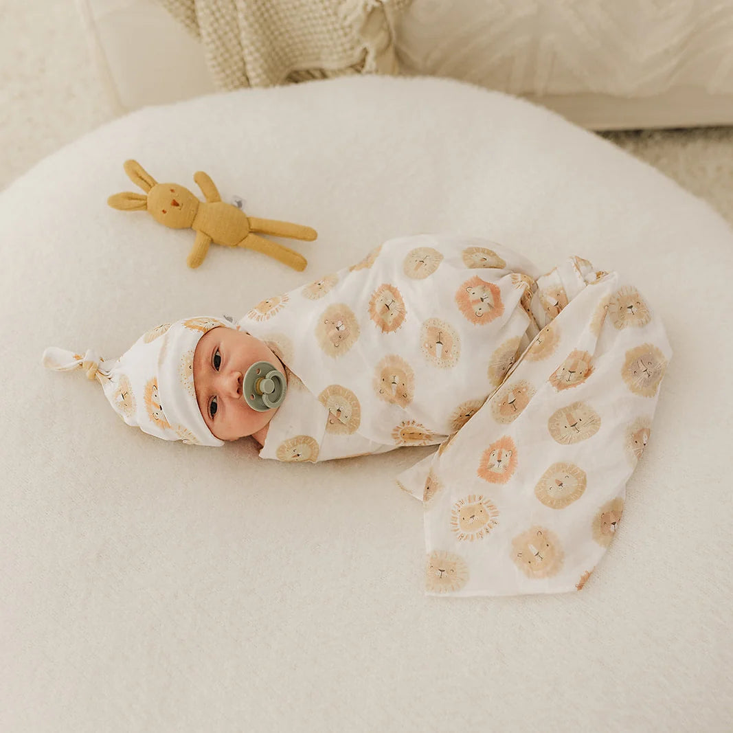 Lion Muslin Wrap & Pram Clip Set