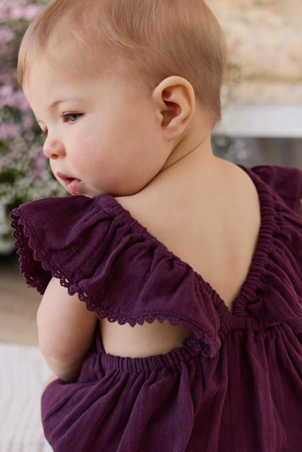 Organic Cotton Muslin Beatrice Playsuit - Fig