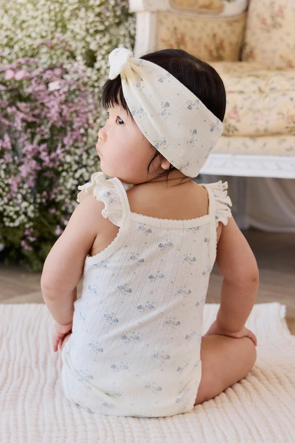 Organic Cotton Pointelle Eliane Bodysuit - Molly Blue