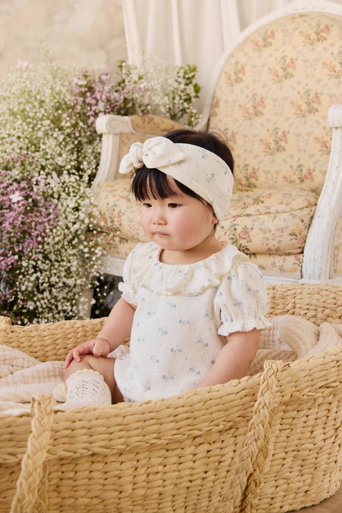 Organic Cotton Pointelle Marlene Bodysuit - Molly Blue