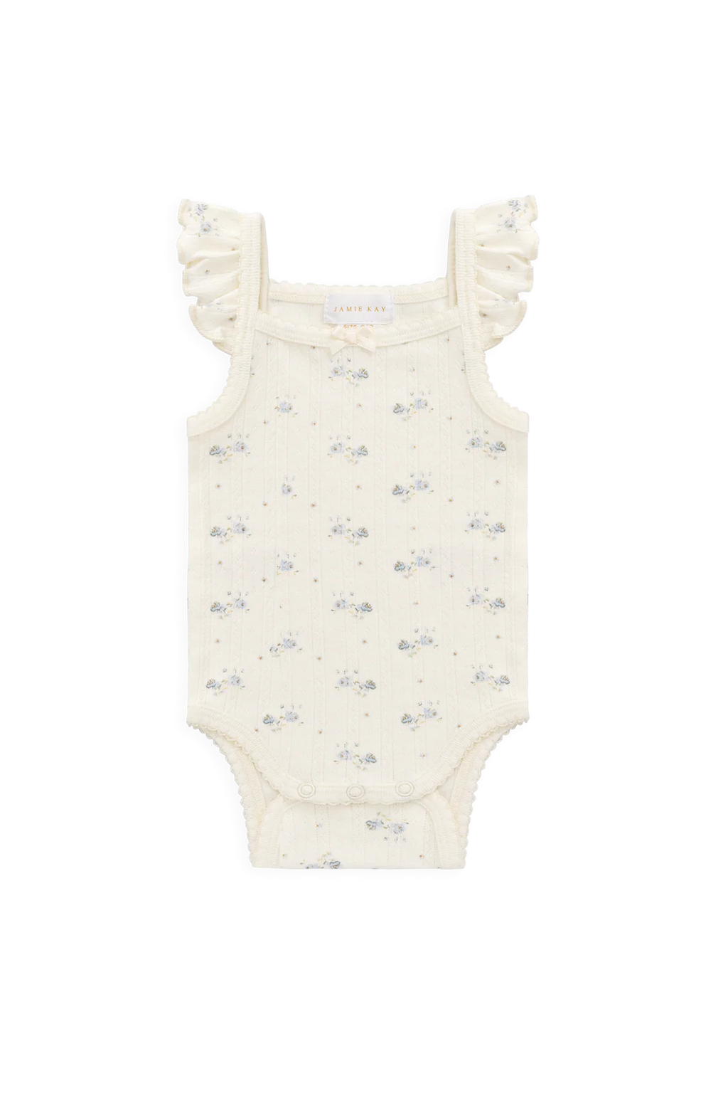 Organic Cotton Pointelle Eliane Bodysuit - Molly Blue