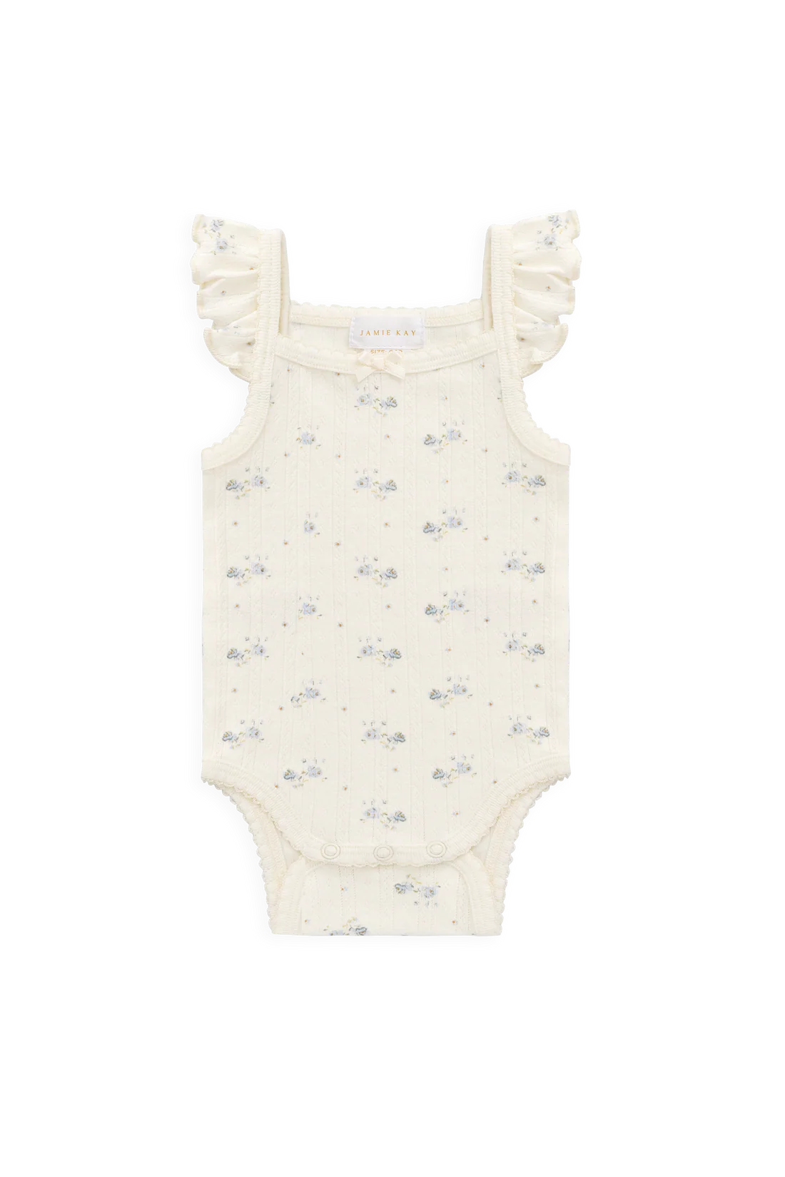 Organic Cotton Pointelle Eliane Bodysuit - Molly Blue