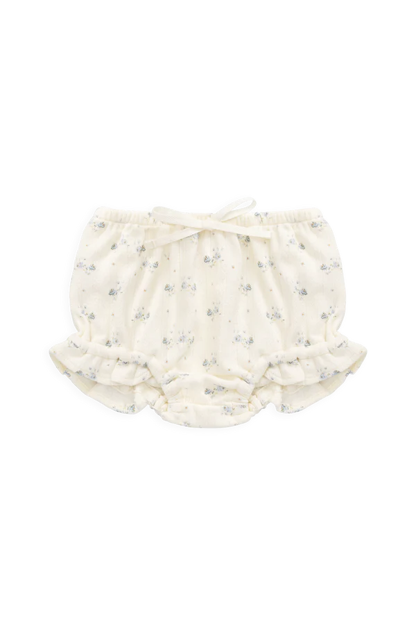 Organic Cotton Pointelle Frill Bloomer - Molly Blue
