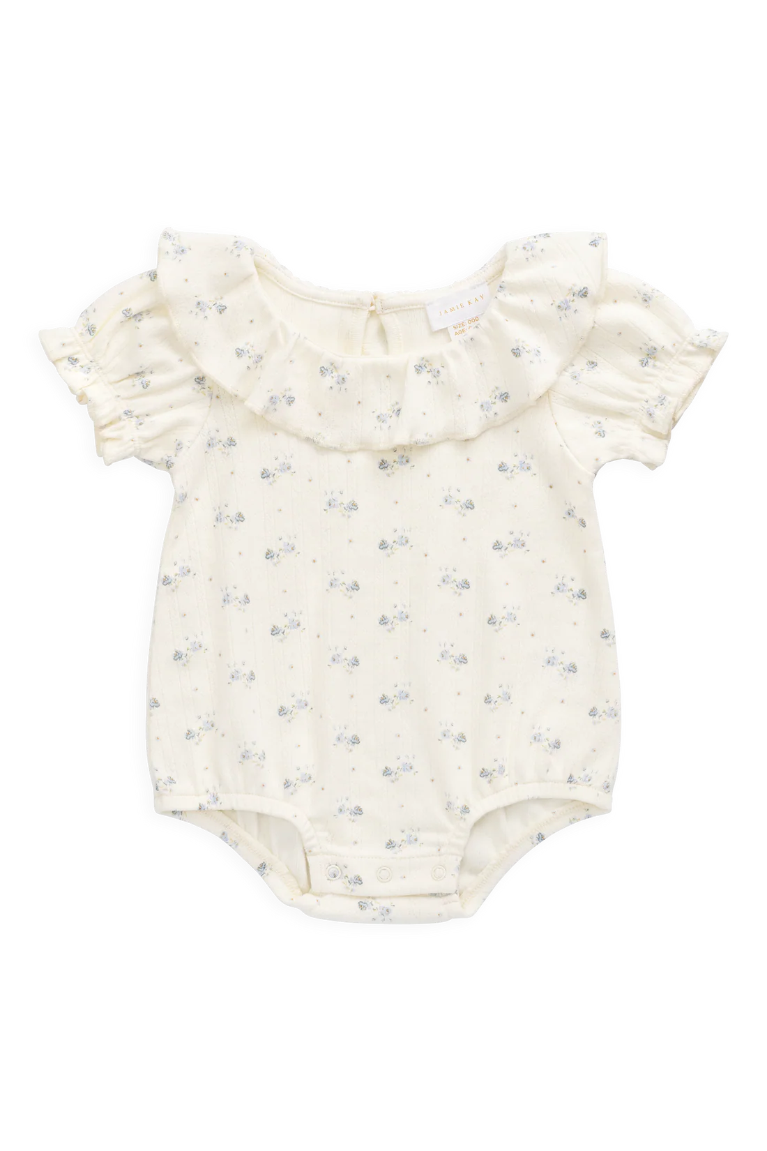 Organic Cotton Pointelle Marlene Bodysuit - Molly Blue