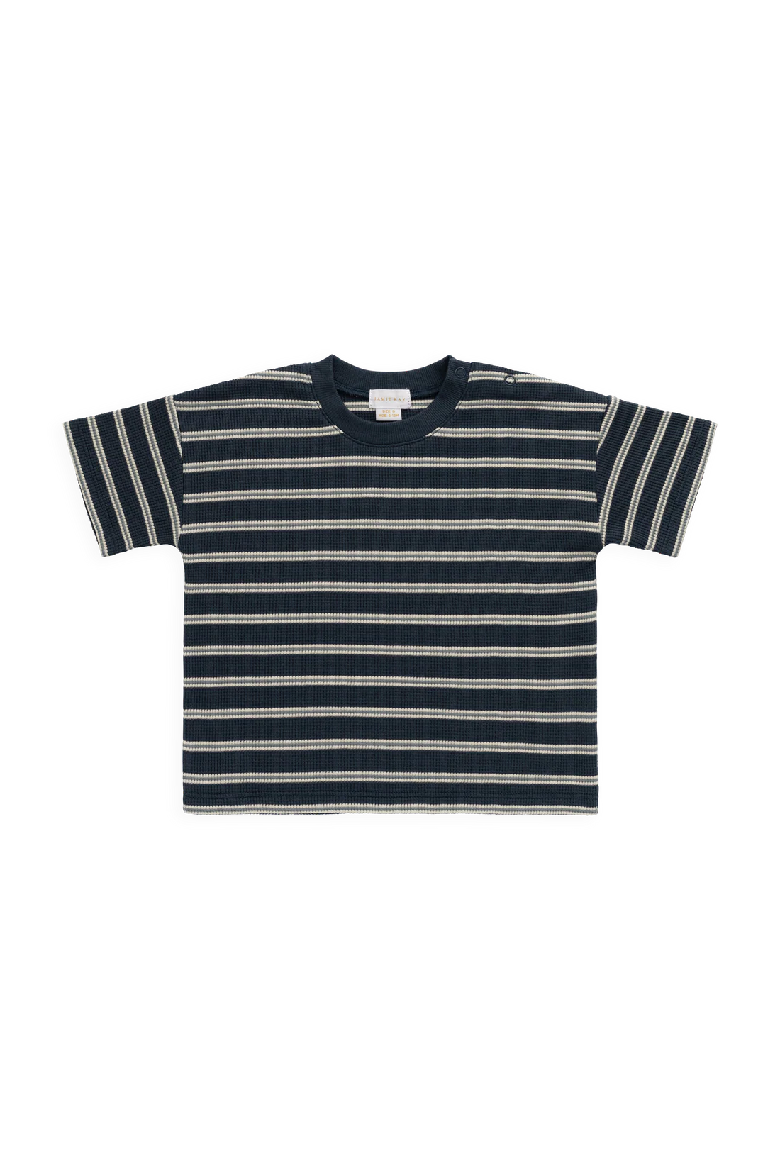 Organic Cotton Waffle Leith Tee - Dreamer Stripe Captain