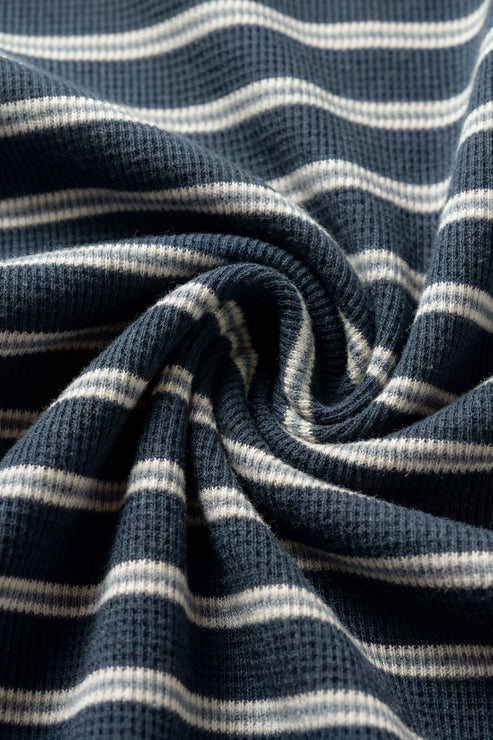 Organic Cotton Waffle Leith Tee - Dreamer Stripe Captain