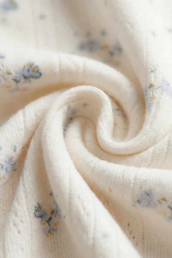 Organic Cotton Pointelle Frill Bloomer - Molly Blue