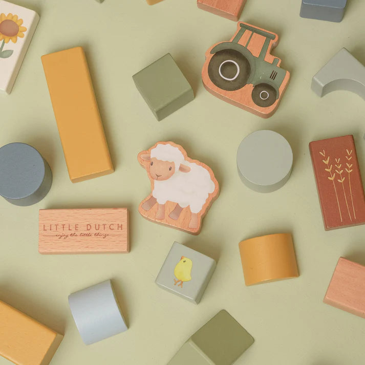 Wooden Building Block Set - Little Farm