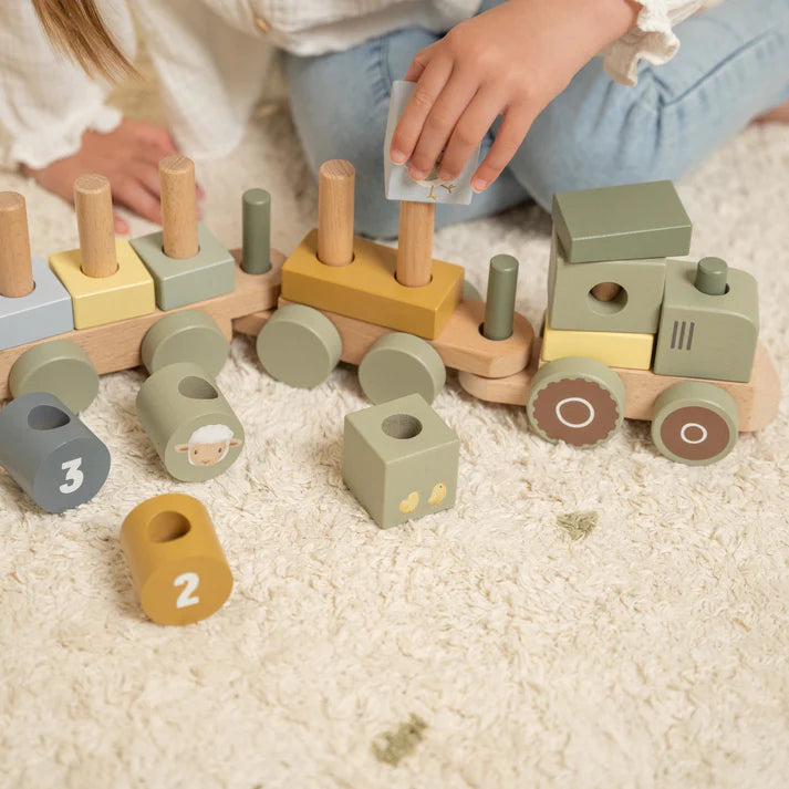 Wooden Stacking Train Tractor