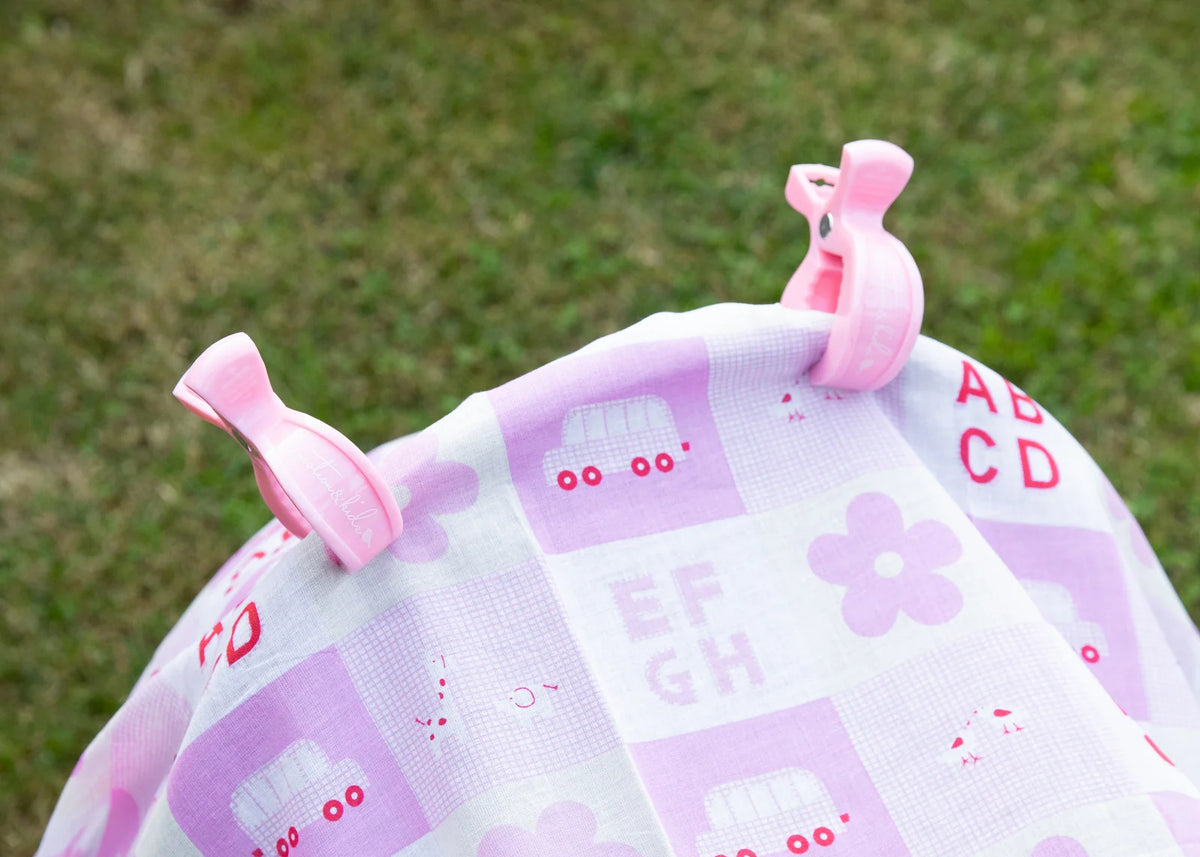 Pink Pram Clips - 4 Pack