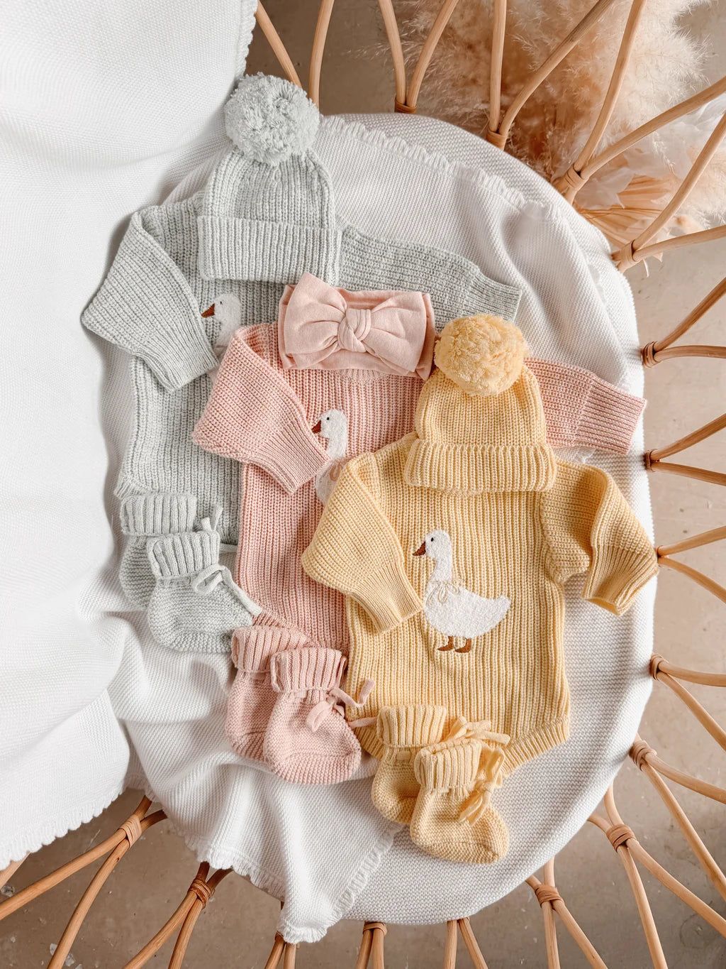 Mini Knit Booties - Lemon