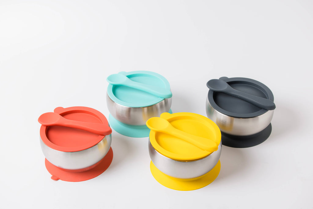 18/8 Stainless Steel Feeding Bowl with silicone suction base