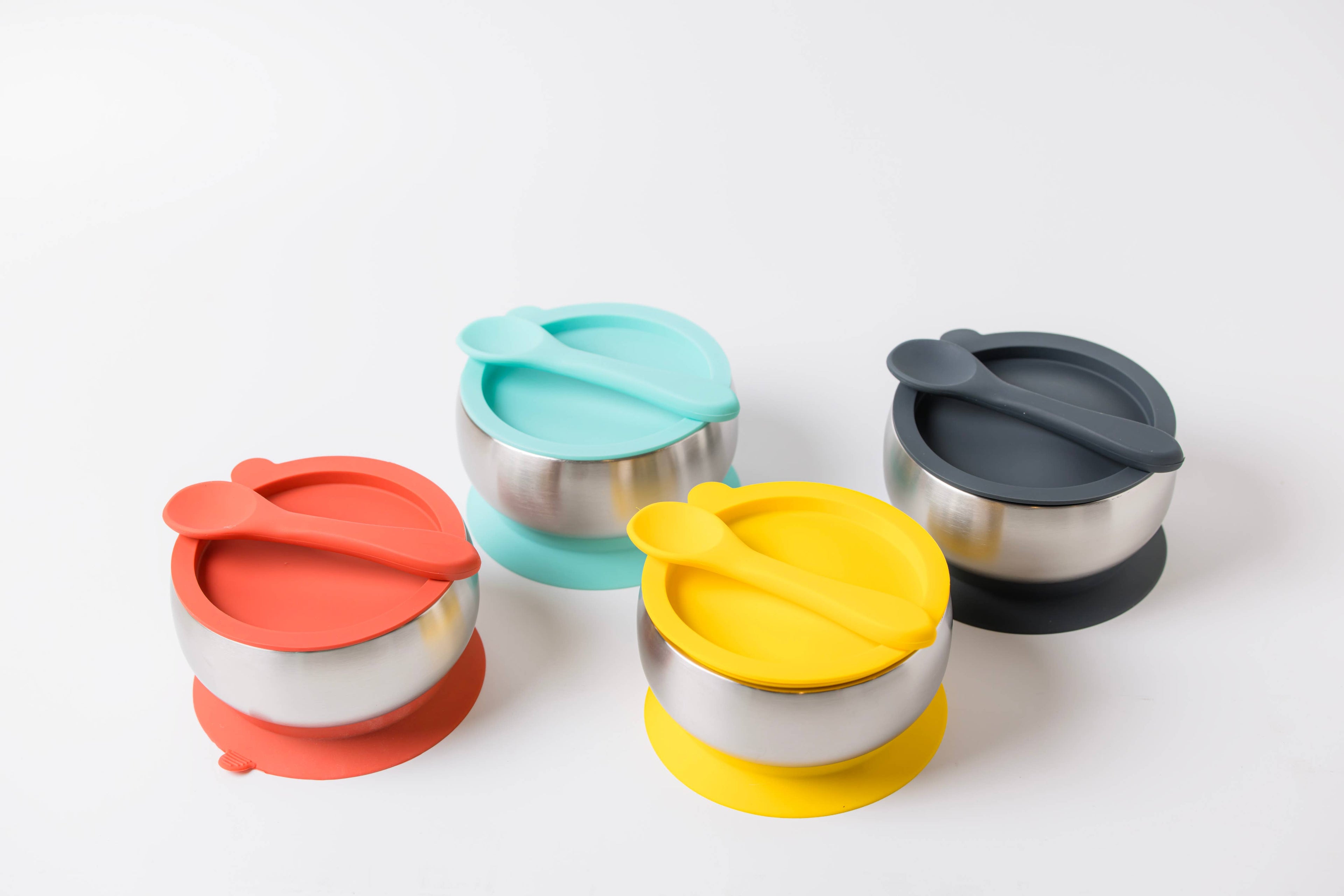 18/8 Stainless Steel Feeding Bowl with silicone suction base