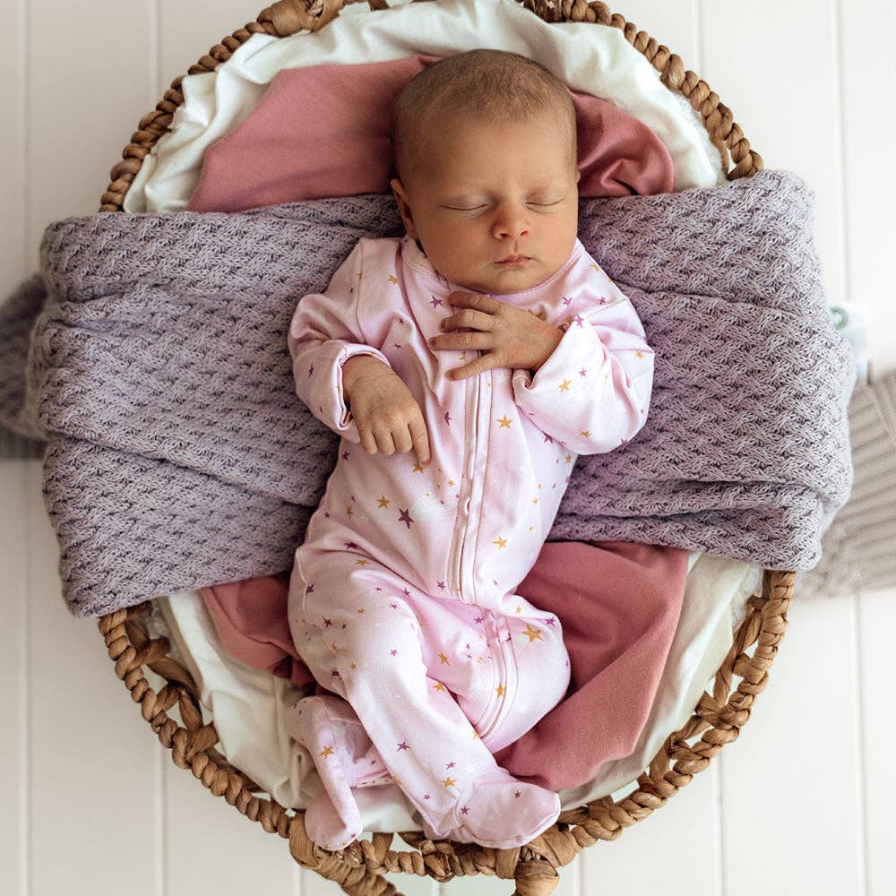 Twinkle Organic Snuggle Sleepsuit Zip Footie