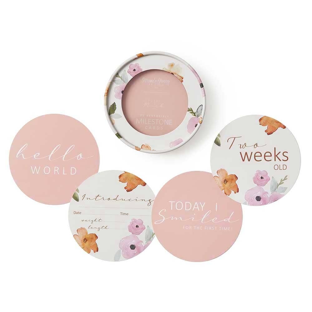 Poppy & Musk Pink Reversible Milestone Cards