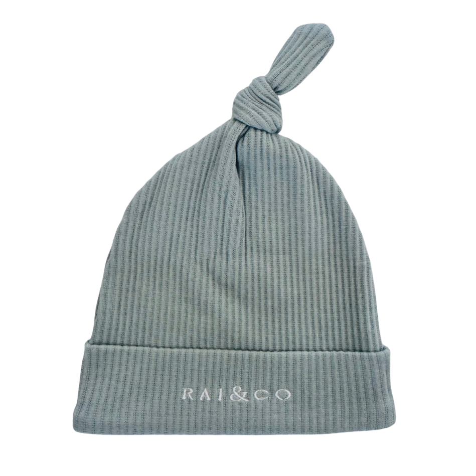 Baby Beanie Ribbed Knotted