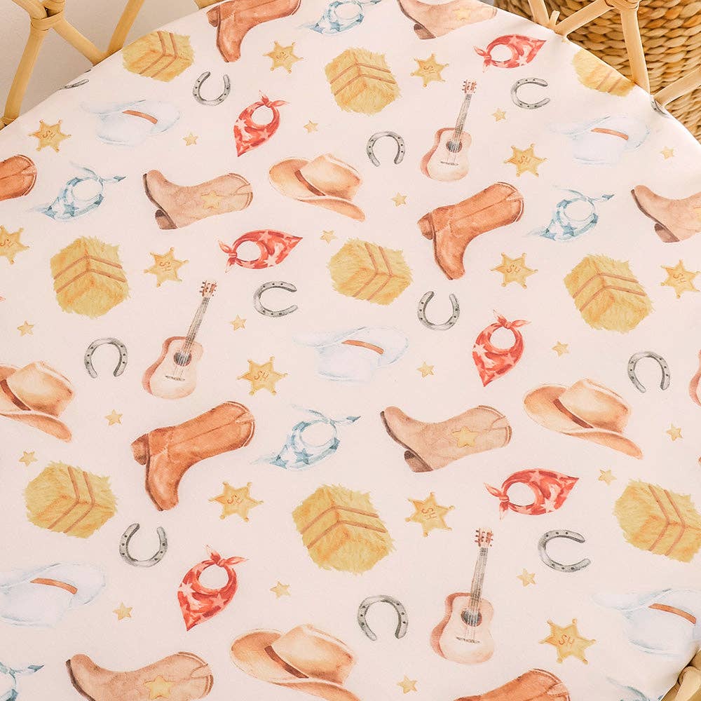 Cowboys Organic Bassinet Sheet / Change Pad Cover
