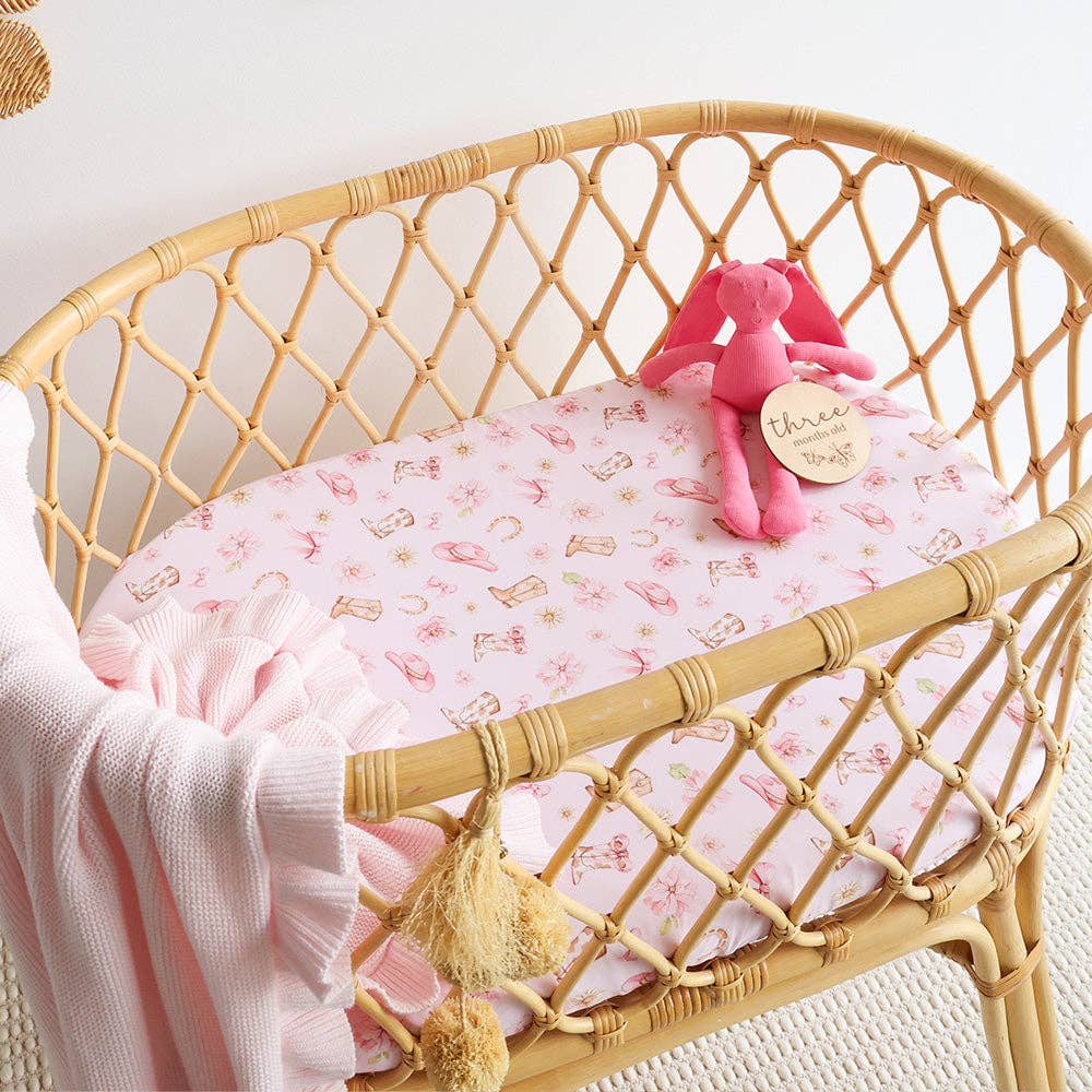 Boots & Bows Organic Bassinet Sheet / Change Pad Cover