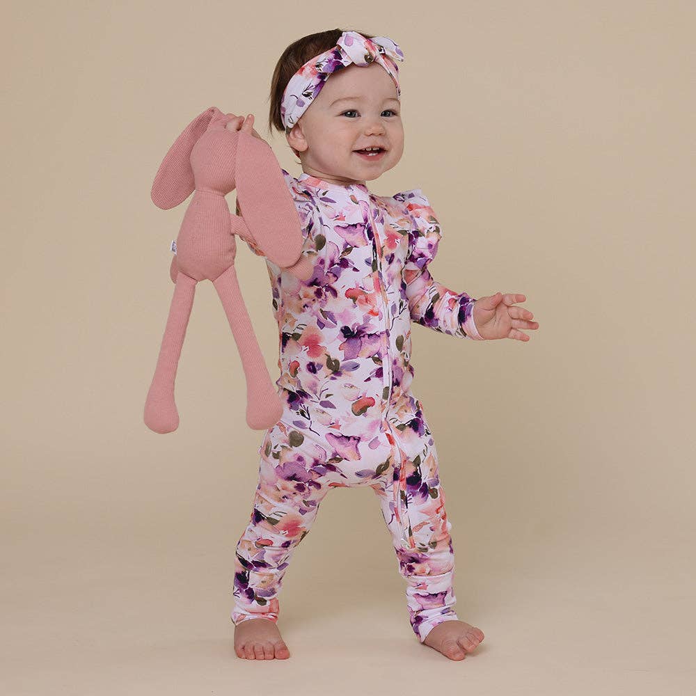 Blushing Beauty Organic Snugglesuit Convertible Romper with Frill