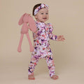 Blushing Beauty Organic Snugglesuit Convertible Romper with Frill