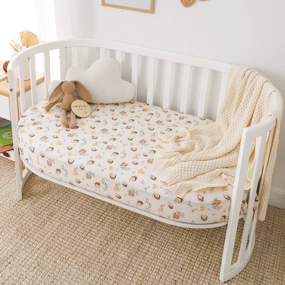 Bumblebees Organic Fitted Cot Sheet
