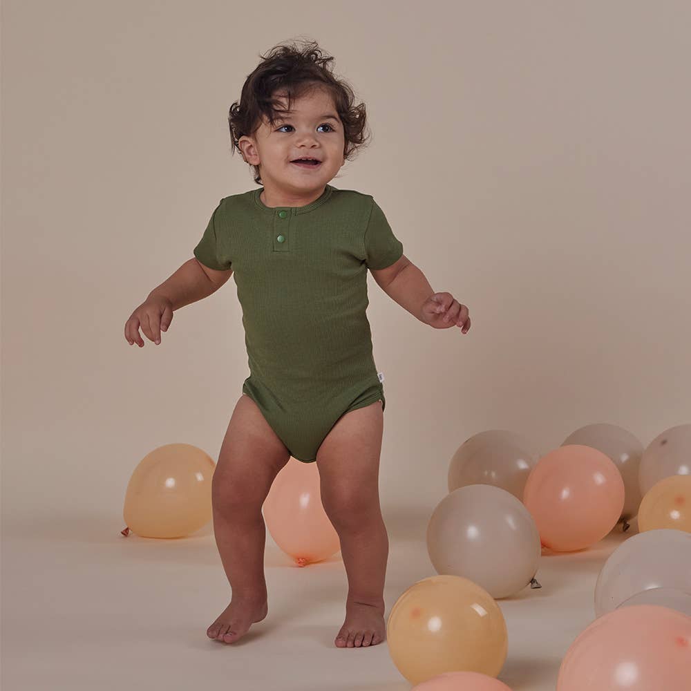 Olive Short Sleeve Organic Bodysuit