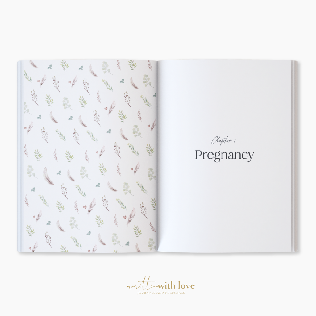 Baby Memory Book with Keepsake Box - Peony Pink