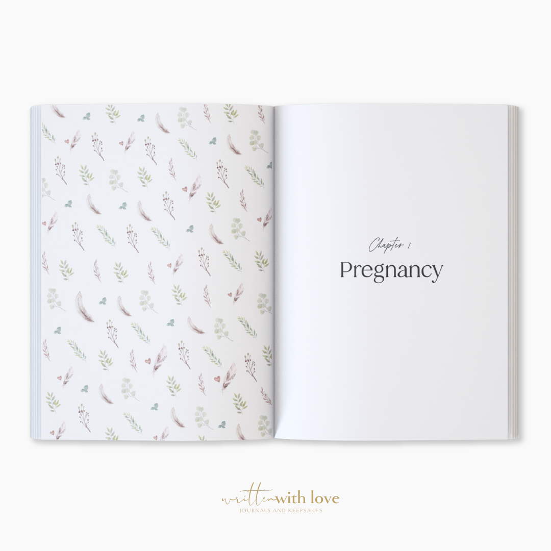 Baby Memory Book with Keepsake Box - Peony Pink