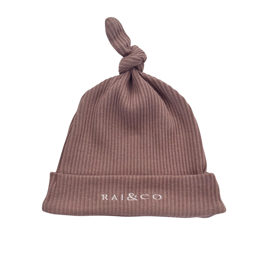 Baby Beanie Ribbed Knotted