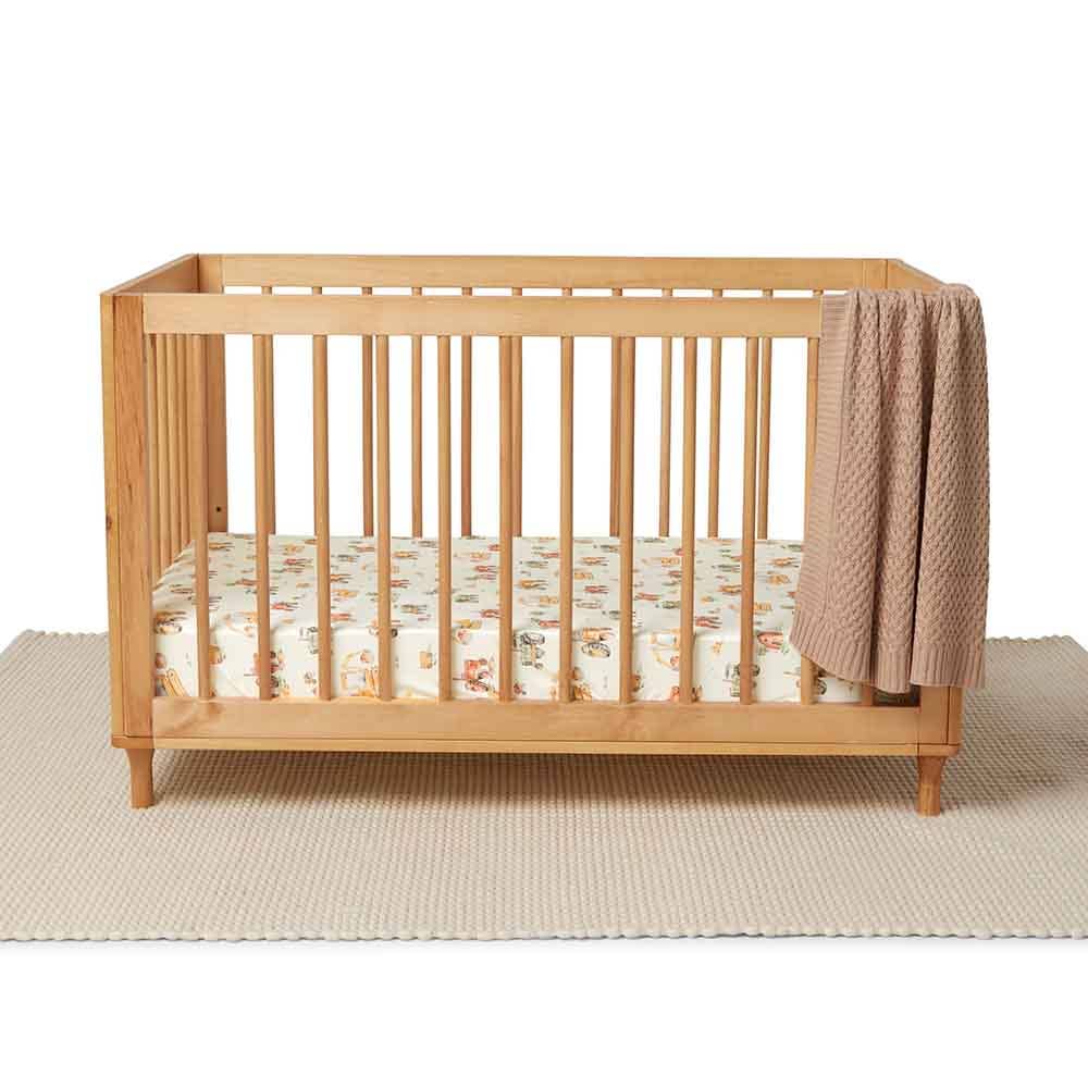 Diggers Organic Fitted Cot Sheet