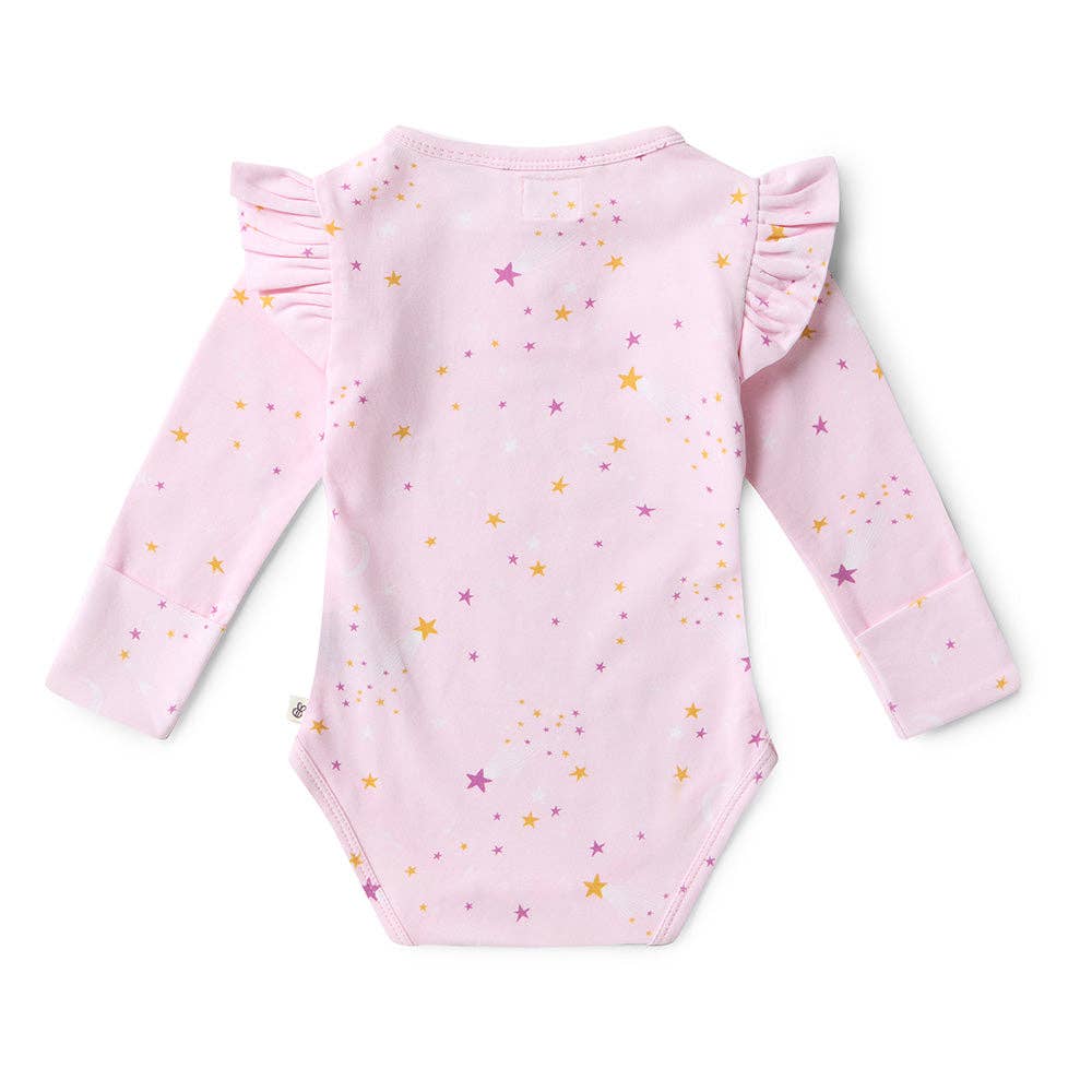Twinkle Long Sleeve Organic Bodysuit with Frill