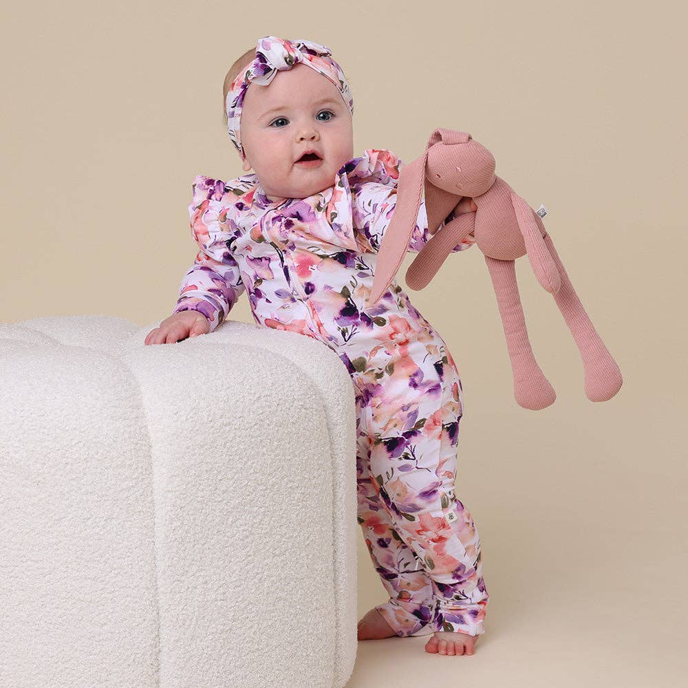 Blushing Beauty Organic Snugglesuit Convertible Romper with Frill