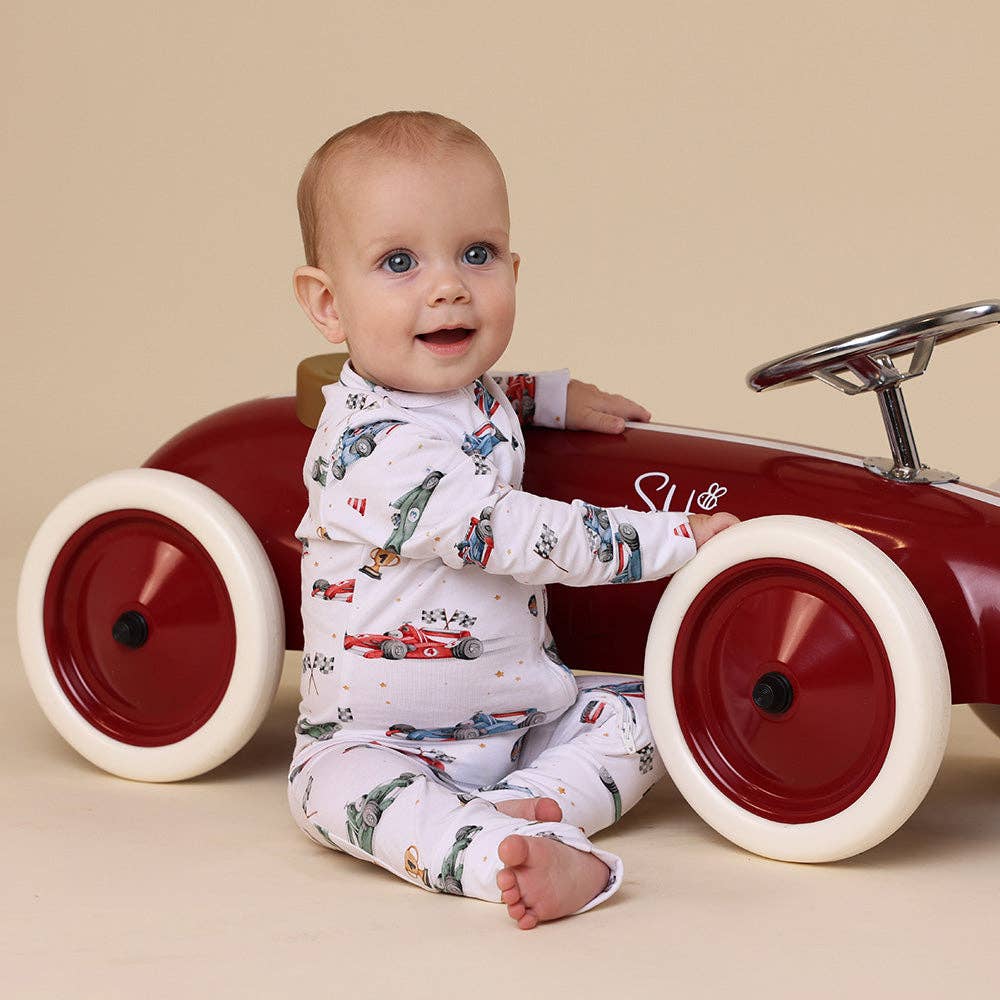 Little Racers Organic Snugglesuit Convertible Romper