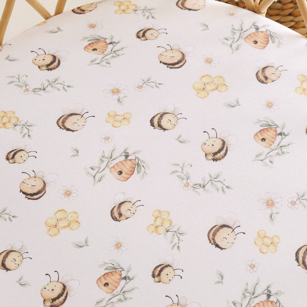 Bumblebees Organic Bassinet Sheet / Change Pad Cover