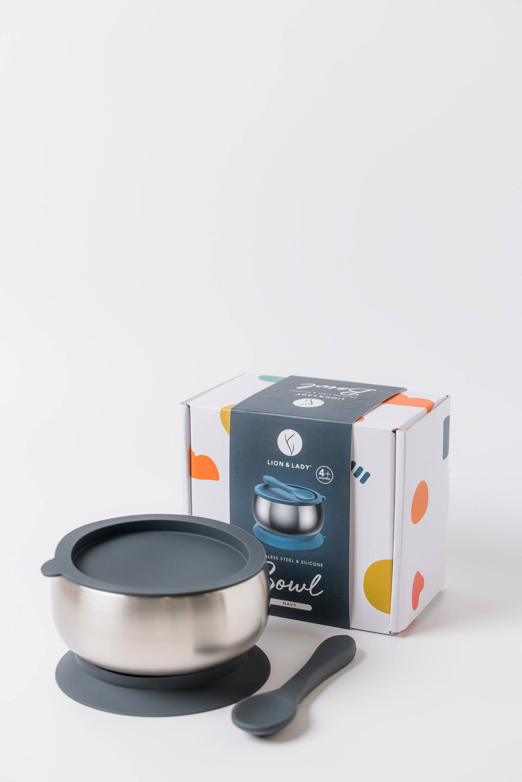 18/8 Stainless Steel Feeding Bowl with silicone suction base