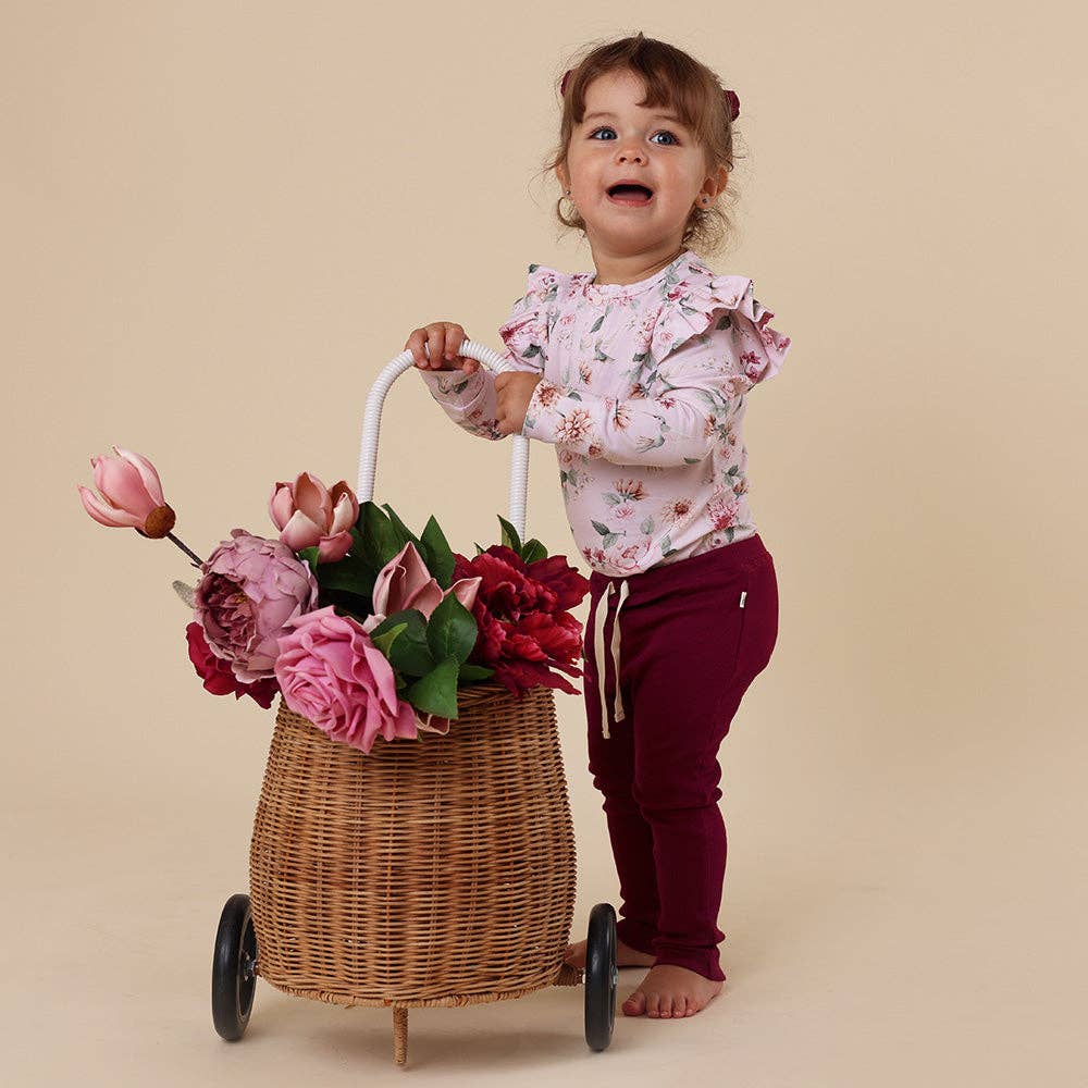 Birds & Blooms Long Sleeve Organic Bodysuit with Frill