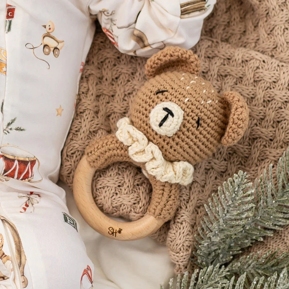 Handmade Bear Crochet Rattle
