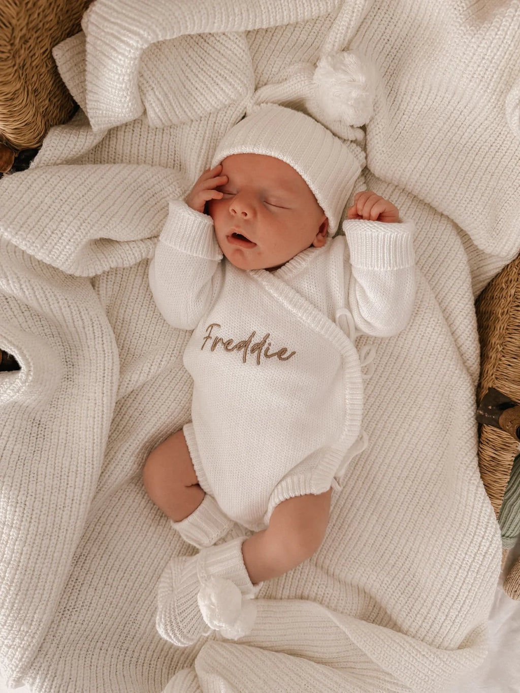 CUFF KNIT BEANIE | MILK - 0-3 MONTHS