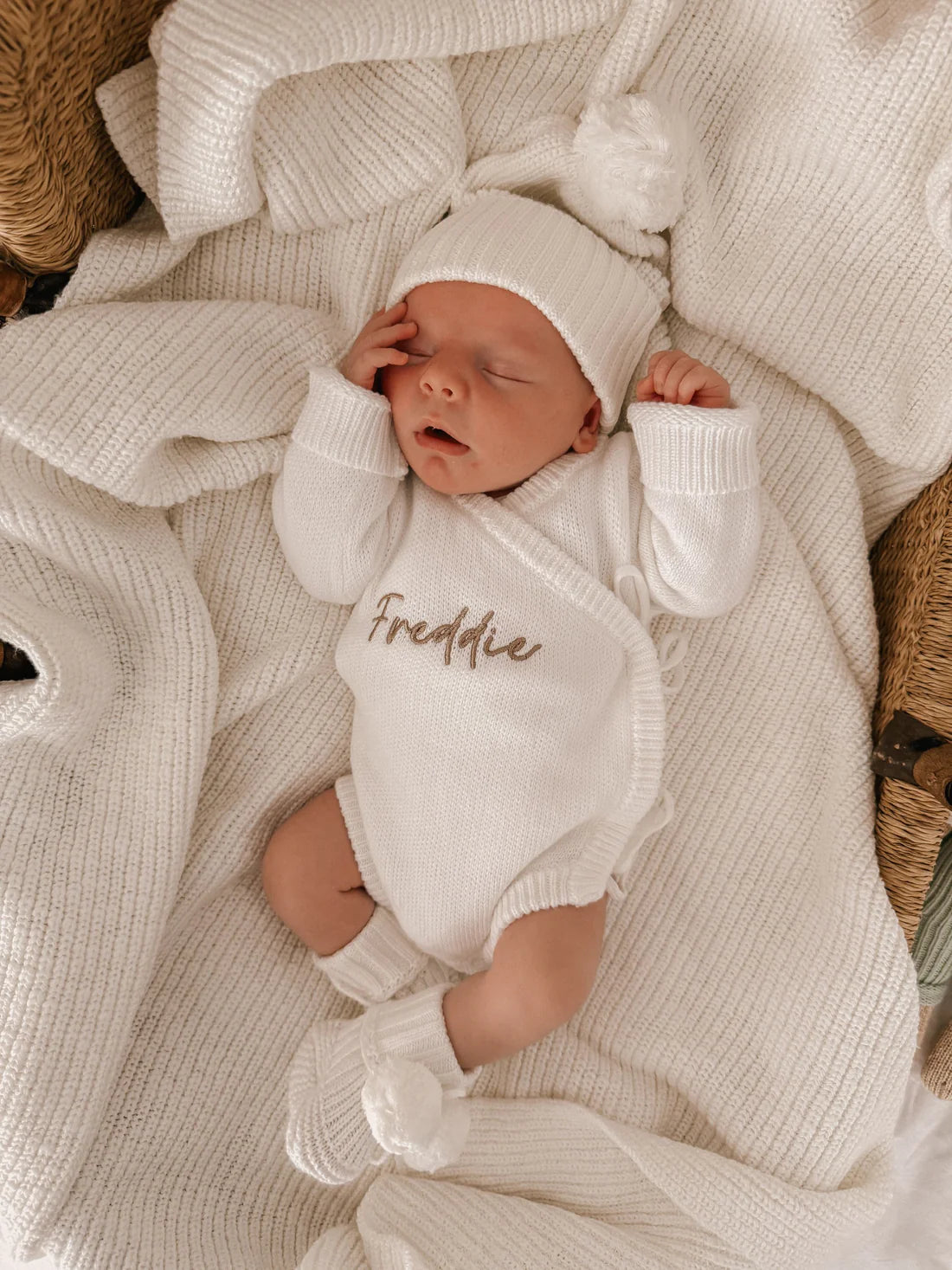 CUFF KNIT BEANIE | MILK - 0-3 MONTHS