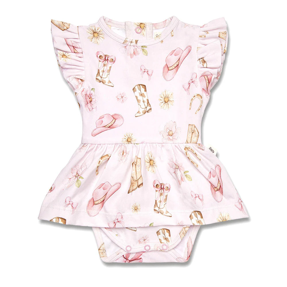 Boots & Bows Short Sleeve Organic Dress