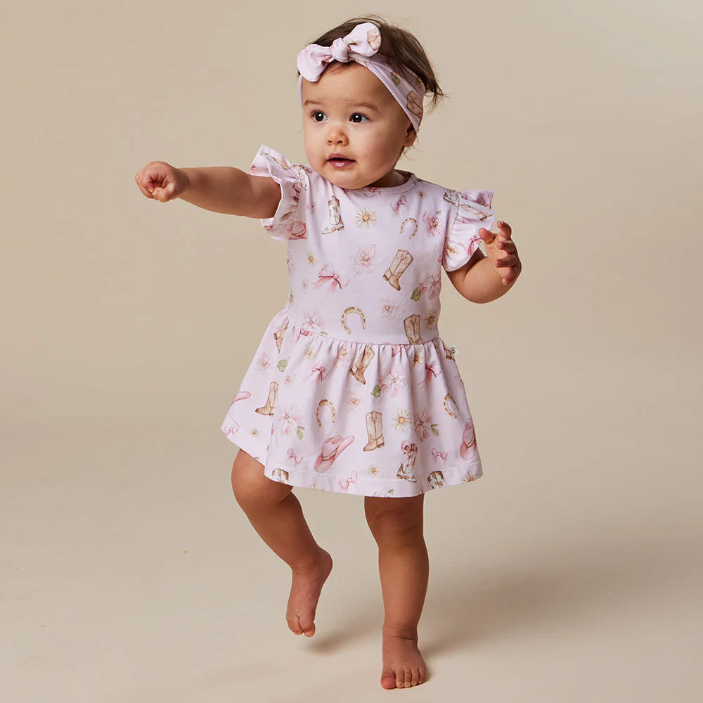 Boots & Bows Short Sleeve Organic Dress