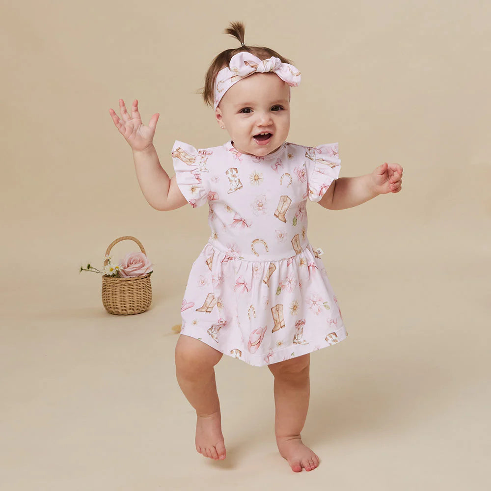 Boots & Bows Short Sleeve Organic Dress