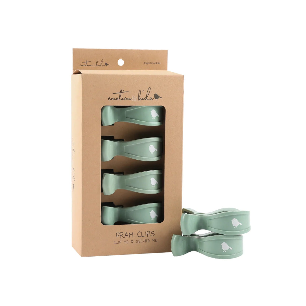 Sage Pram Clips - 4 Pack