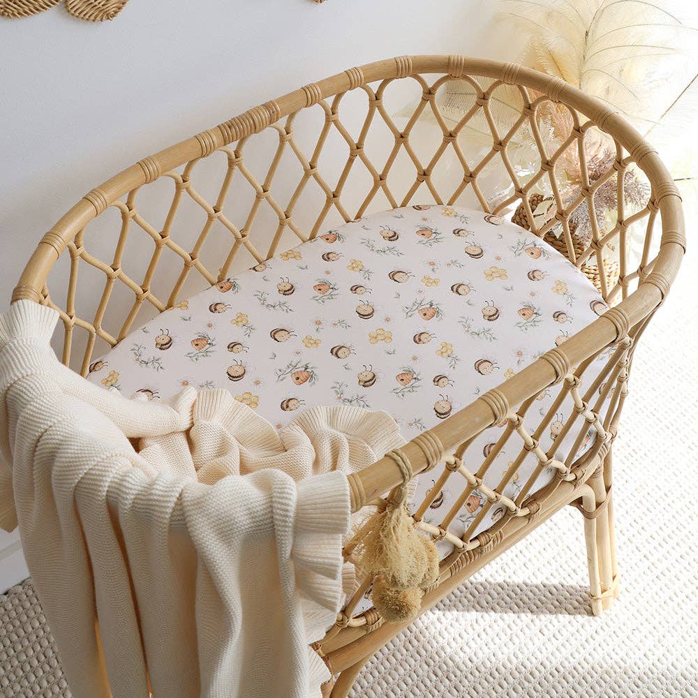 Bumblebees Organic Bassinet Sheet / Change Pad Cover